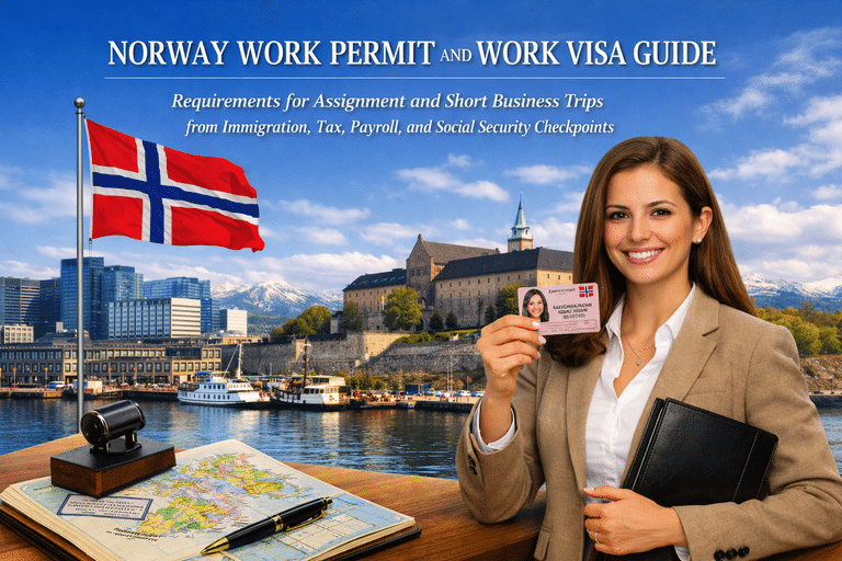 Norway work permit and work visa guide for employers and employees — requirements for assignment and short business trips from immigration and tax to payroll and social security checkpoints.